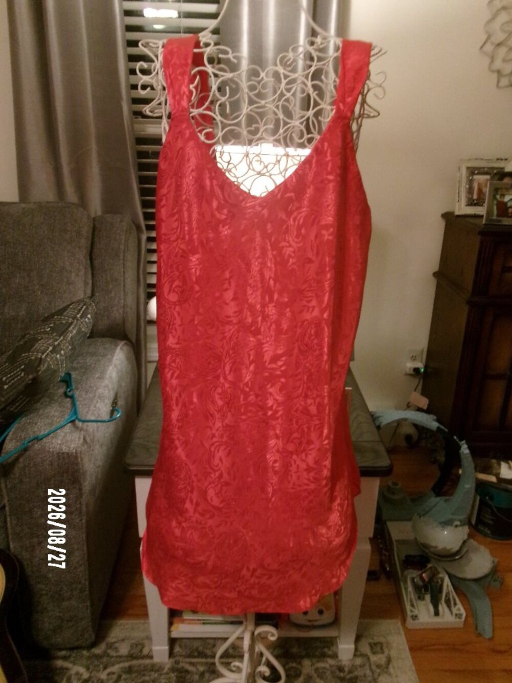Vintage Inner Most Red Lace Slip Dress Size Large Lingerie